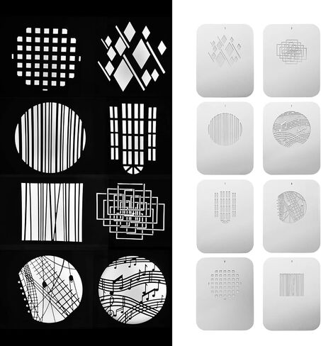 Yctze 8pcs Gobos Graphics Cards Metal Plates with Hollow Designs for Optical Snoot - Unique Lighting Effects for Photography in Kuwait