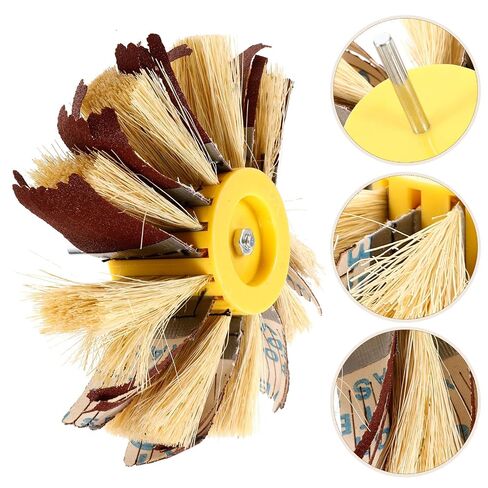TEHAUX 120-grit Sandpaper Roll Drum Sander Made of Sturdy Sisal Hemp for Metal Furniture and Woodworking, Enhances Shine and User-Friendly Sanding Wheel for Rotary Tools and Drills in Kuwait