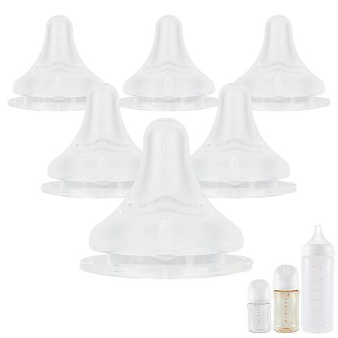 Silicone Nipples(S) for Pigeon Bottle,Slow Flow Baby Bottle Nipples,1m+ 6 Count in Kuwait