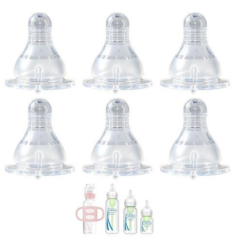 Nipple for Dr. Brown’s Natural Flow Level 4 Narrow Baby Bottle, Fast Flow, 9m+, 100% Silicone Bottle Nipple, 6 Pack in Kuwait