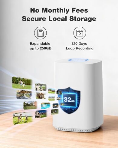 SEHMUA-4MP Solar Security Cameras Wireless Outdoor, No Subscription Required, 360° Full Panoramic View, Color Night Vision, 5G & 2.4G Compatible, Local Storage, Phone Control for Home Security System in Kuwait