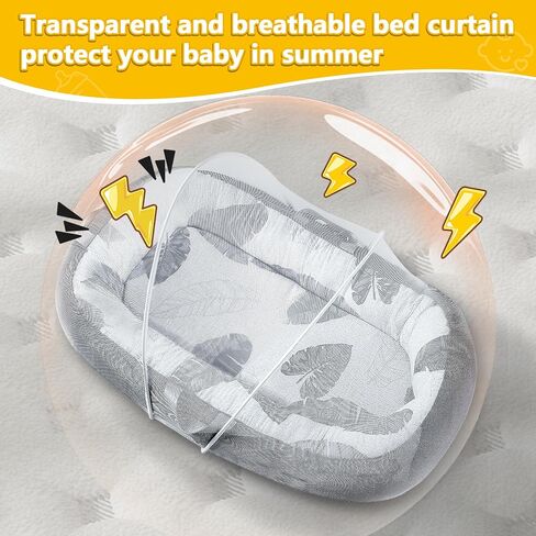 Portable Baby Nest for Travel,Breathable&Comfortable 100% Cotton Infant Support Cushion, Baby Nest 0-24 Months Machine-Washable Newborn Support Cushion Newborn Essentials | Infant Activity Center in Kuwait