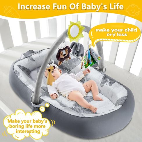Portable Baby Nest for Travel,Breathable&Comfortable 100% Cotton Infant Support Cushion, Baby Nest 0-24 Months Machine-Washable Newborn Support Cushion Newborn Essentials | Infant Activity Center in Kuwait