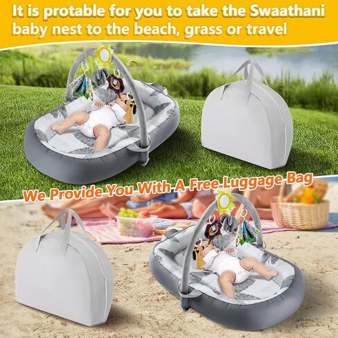 Portable Baby Nest for Travel,Breathable&Comfortable 100% Cotton Infant Support Cushion, Baby Nest 0-24 Months Machine-Washable Newborn Support Cushion Newborn Essentials | Infant Activity Center in Kuwait