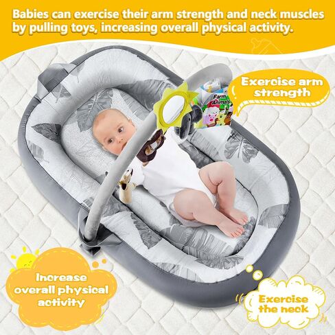 Portable Baby Nest for Travel,Breathable&Comfortable 100% Cotton Infant Support Cushion, Baby Nest 0-24 Months Machine-Washable Newborn Support Cushion Newborn Essentials | Infant Activity Center in Kuwait