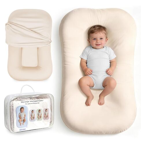 Infant Support Cushion, Baby Support Cushion for Newborn 0-24 Months, Portable Tummy Time Mat with Soft Cotton Cover for Home, Travel & Supervised, Essential Baby Gift (Pink) in Kuwait