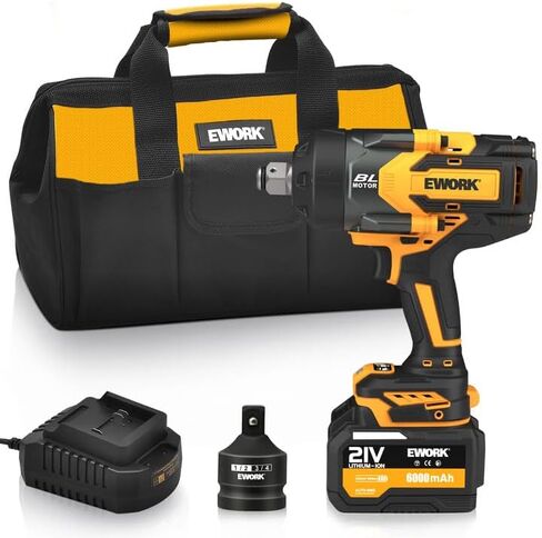 EWORK 1/2-inch Cordless Impact Wrench 775 Ft-lbs, Compatible with Makita 18V Battery, Brushless High-Torque Impact Gun, Compact 3-Speed Modes, Includes 5 Sockets (Only Tool) in Kuwait
