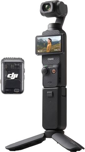DJI Osmo Pocket 3 Creator Combo & DJI Mic 3 2-Person Wireless System | 1" CMOS, 4K 120fps, Wide-Angle Lens, Battery Handle, 32-Bit Float Audio, Timecode | Selfie Stick + Corel Software in Kuwait