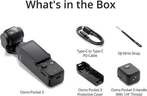 DJI Osmo Pocket 3 Gimbal Camera Mic Mini 2-Person Wireless System for Interviews | 1" CMOS, 4K 120fps, 3-Axis Stabilization, ActiveTrack 6.0, D-Log M 10-Bit | Selfie Stick + Corel Software in Kuwait