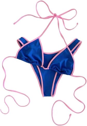 Women's Bikini Set Soft Padded Tie Sexy Bikini, Women Beach Swimwear for Summer in Kuwait