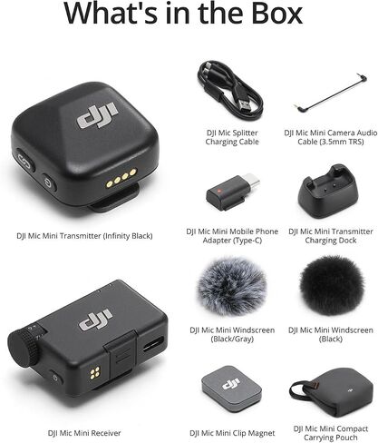 DJI Osmo Pocket 3 Vlog Camera Mic Mini Wireless System | 1" CMOS, 4K 120fps, ActiveTrack 6.0, 3-Axis Gimbal Stabilization, D-Log M 10-Bit | 128GB microSD Card, Selfie Stick + Corel Software in Kuwait