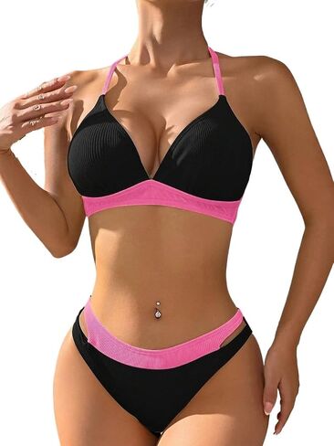 Women's Bikini Set Patch Bikini Two Pieces Swimwear, Beach for Summer in Kuwait