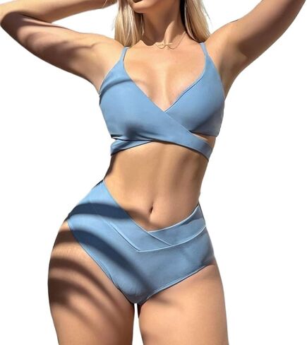 Women's Bikini Set Summer Beach Solid Bikini Set in Kuwait
