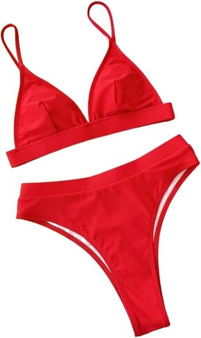 Women's Bikini Set 2pcs Plain Color Swimwear Set Summer in Kuwait