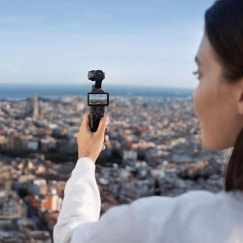 DJI Osmo Pocket 4 Essential Combo, Pocket Gimbal Vlog Camera, 1″ CMOS & 4K/240fps, 3‑Axis Stabilization, 2× Lossless Zoom, 14‑Stop Dynamic Range, 107GB Built‑in Storage, Handle with 1/4″ Thread in Kuwait
