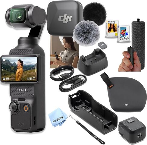 DJI Osmo Pocket 3 Vlog Combo, Vlogging Camera with 1'' CMOS & 4K/120fps for YouTube, Mic Mini Transmitter + Software and More (Vlogging Bundle) (Renewed) in Kuwait