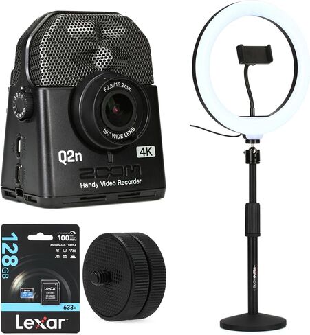 Zoom Q2n-4K Handy Video Recorder with XY Microphone and Ring Light Kit in Kuwait