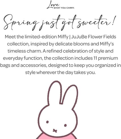 JuJuBe Miffy Flower Fields Large Laptop Tote Bag for Women, Lightweight Work Shoulder Bag with 8 Pockets for Office, Travel, School & Daily Essentials in Kuwait