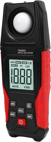 Generic Digital Illuminance Meter Light Meter Luxmeter 0.1 to 200000 Range with Rotatable Sensor and LCD for Plants Photography LED Lights Indoor Outdoor in Kuwait