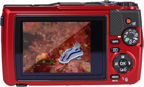 OM SYSTEM Tough TG-7 Digital Camera (Red) (V110030RU000) Bundle Including: 2X 128 GB Memory Card, Rechargeable Battery, Battery Charger, HDMI Cable, Card Reader, Hand Strap, Cap Keeper, Cleaning Kit in Kuwait