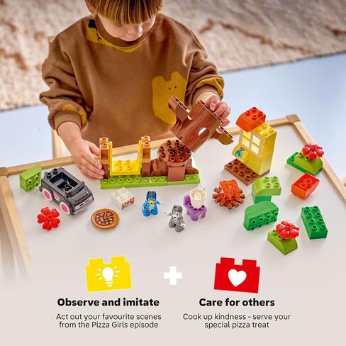 LEGO DUPLO Bluey Pizza Girls with Muffin and Bluey - Learning and Building Toy for Toddlers, Ages 2+ - Bluey Playset with 2 Toy Figures for Boys & Girls - Gift Idea for Birthdays - 10469 in Kuwait