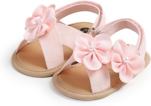 Baby Girls Sandals Princess Dress Wedding Flats Shoes Non-slip Soft Sole Toddler First Walker Crib Shoes in Kuwait