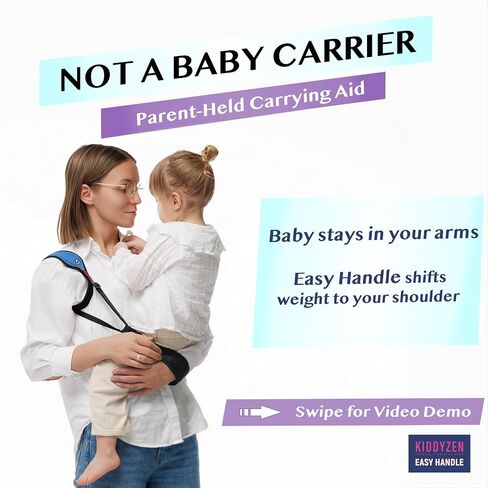 Easy Handle Arm Support Sling for Parents – NOT a Baby Carrier – Carrying Aid for Holding Infant (6+ Months) & Toddler – Ergonomic Shoulder Support, Travel-Friendly in Kuwait