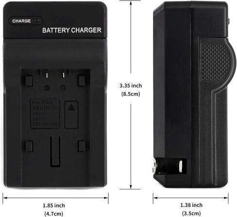 Norifon VW-VBY100 Wall Charger for Panasonic HC-V110, HC-V110GK | Compaitble with Panasonic HC-V110K, HC-V110P, HC-V110P-K, HC-V130K, HC-V201 with Foldable Plug in Kuwait
