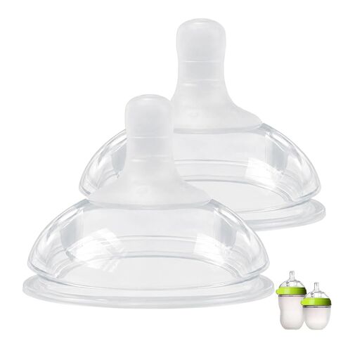 Silicone Nipples for Comotomo Baby Bottles, Food Grade Soft Replacement Nipple, Fast Flow (6+ Months), Pack of 2 in Kuwait