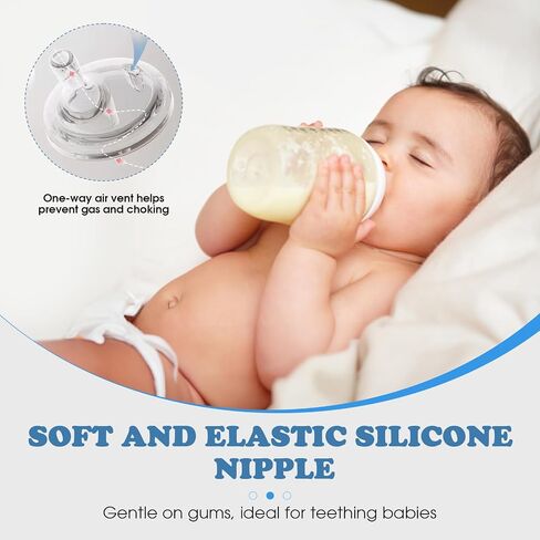 Silicone Nipples for Comotomo Baby Bottles, Food Grade Soft Replacement Nipple, Fast Flow (6+ Months), Pack of 2 in Kuwait