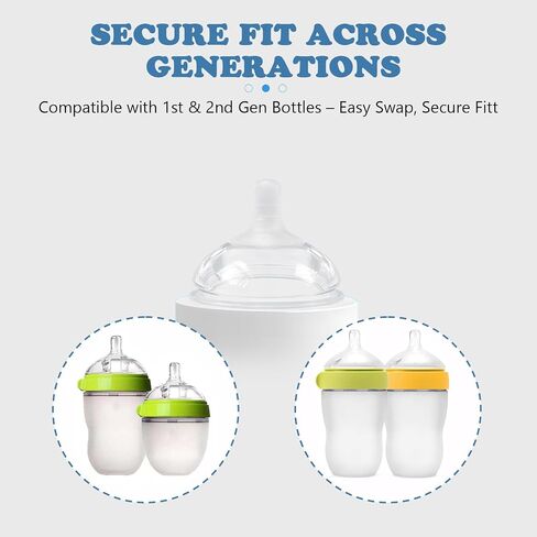 Silicone Nipples for Comotomo Baby Bottles, Food Grade Soft Replacement Nipple, Fast Flow (6+ Months), Pack of 2 in Kuwait