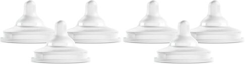 Boon Nursh Curve Silicone Baby Bottle Nipples - Platinum Food-Safe Silicone Bottle Nipples - Slow Flow Nipples for Baby Bottles - Baby Bottle-Feeding Supplies - 3 Count (Pack of 2) in Kuwait