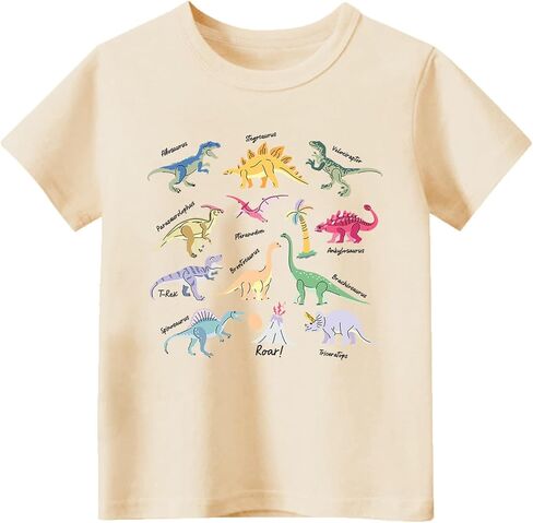 Boys Girls Short Sleeve Shirts Toddler Zoo Dino Silly Goose Cowboy in Training T-Shirts Kids Cotton Tops Tee 2-7 Years in Kuwait