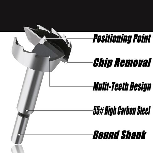 1-Piece Hole Saw Cutter Kit (6mm-100mm) - High Carbon Steel Round Shank Drill Bits for Woodworking & Hinge Boring(30mm(1.18in)) in Kuwait