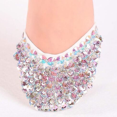 1 Pair Contemporary Pirouette Dance Half Sole Crystal Stretch Lyrical Turning Shoes for Ballet Jazz Girls Women Size S in Kuwait
