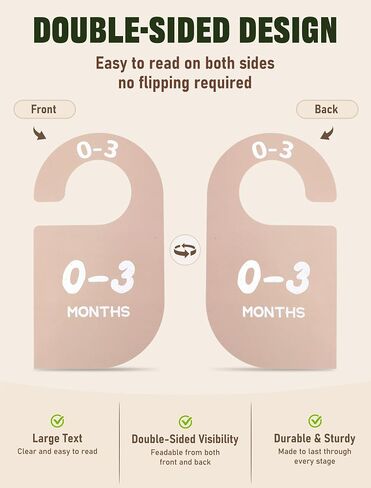 12 Pack Baby Closet Dividers, Durable Material Baby Clothes Organizer | 8 Months Dividers (Newborn to 24M) + 4 Seasons Dividers(Spring/Summer/Autumn/Winter), Double-Sided Baby Wardrobe Organizer in Kuwait