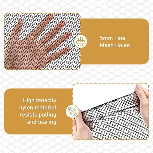 Banister Guard 15ft x 3ft Stair Railing Safety Net Balcony Netting Mesh | Banister Guards for Baby, Kids, Pets, Rail Guards for Stairs, Black in Kuwait