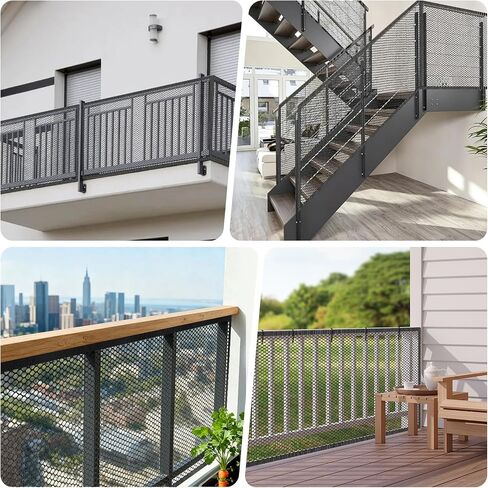 Banister Guard 15ft x 3ft Stair Railing Safety Net Balcony Netting Mesh | Banister Guards for Baby, Kids, Pets, Rail Guards for Stairs, Black in Kuwait