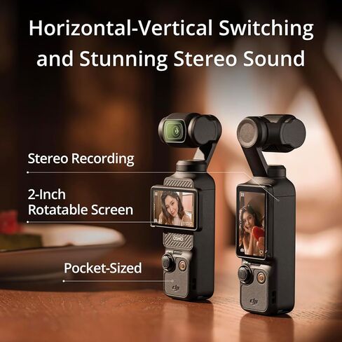 DJI Osmo Pocket 3, Vlogging Cameras with 1'' CMOS & 4K/120fps Vlog Camera, 3-Axis Stabilization, Fast Focusing, Face/Object Tracking, Digital Vlogging Camera for YouTube (Renewed) in Kuwait