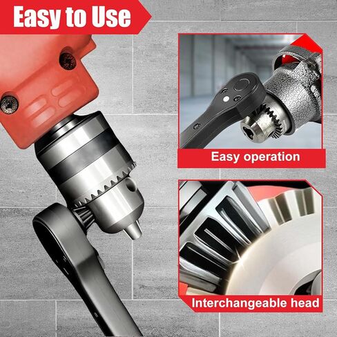Ratchet Drill Chuck Key Wrench,2 in 1 Drill chuck key Ratchet Spanner,Universal drill ratchet Wrench Chuck key Replacement Tool for Most Electric drills and Power Tools in Kuwait