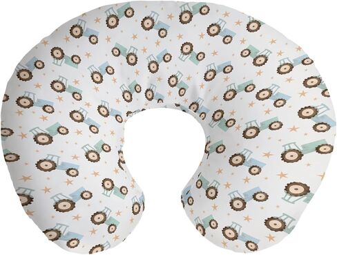 Pastel Truck Tractor Nursing Pillow Covers Blue Green Farm Tractors Stars Nursing Cover for Breastfeeding Farm Life Soft Comfortable Slipcover for Baby Girls Boys Newborn in Kuwait