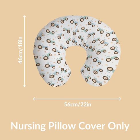 Pastel Truck Tractor Nursing Pillow Covers Blue Green Farm Tractors Stars Nursing Cover for Breastfeeding Farm Life Soft Comfortable Slipcover for Baby Girls Boys Newborn in Kuwait