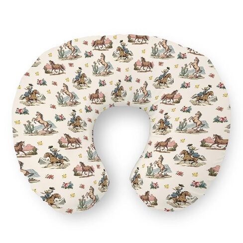 Vintage Cowboy Country Nursing Pillow Covers Western Cowboy Horse Cactus Mountain Stretchy Soft Nursing Covers for Breastfeeding Pillow Wild West Desert Slipcovers for Baby Girls Boys Newborn Brown in Kuwait