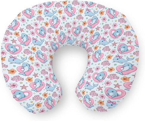 Boho Ocean Animals Nursing Pillow Covers Sea Horse Whale Turtle Crab Fish Soft Stretchy Nursing Cover for Breastfeeding Pillows Marine Coastal Pillow Slipcover for Baby Girls Boys Newborn Nursery in Kuwait