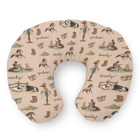 Vintage Western Cowgirl Cowboy Nursing Pillow Covers Retro Southwest Horses Stretchy Soft Nursing Cover for Breastfeeding Wild West Desert Pillow Slipcover for Baby Girls Boys Newborn in Kuwait