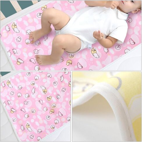 3pcs Waterproof Bed Pads for Newborns, Foldable Lint Material Bed Mats that Keep Sheets Dry, for Cradle and Diaper Changing Cover Use Random Color in Kuwait