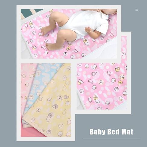 3pcs Waterproof Bed Pads for Newborns, Foldable Lint Material Bed Mats that Keep Sheets Dry, for Cradle and Diaper Changing Cover Use Random Color in Kuwait