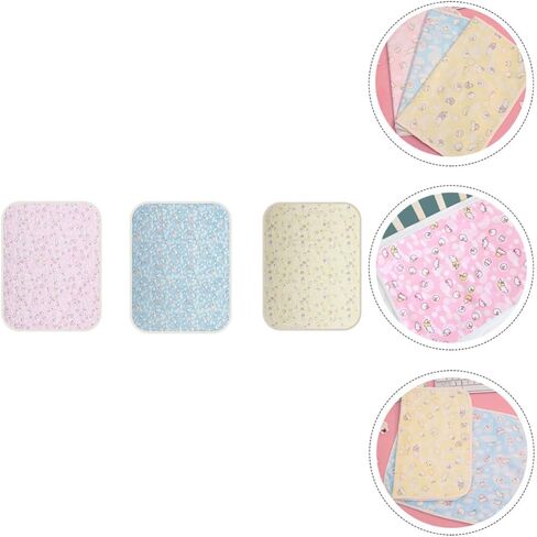 3pcs Waterproof Bed Pads for Newborns, Foldable Lint Material Bed Mats that Keep Sheets Dry, for Cradle and Diaper Changing Cover Use Random Color in Kuwait