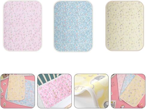 3pcs Waterproof Bed Pads for Newborns, Foldable Lint Material Bed Mats that Keep Sheets Dry, for Cradle and Diaper Changing Cover Use Random Color in Kuwait