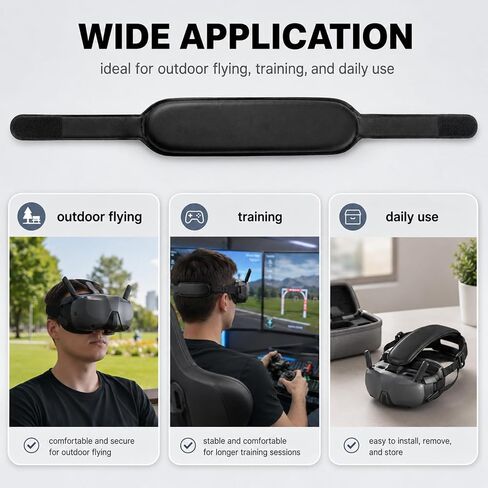 Headband Fit for DJI Goggles N3,Easy to Wear,Comfortable Pu Leathe Head Brace Belt Decompression,Decompression Headwear in Kuwait